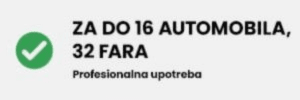 za do 16 automobila, 32 fara